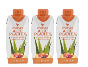 Forever Living Products Trójpak Forever Aloe Peaches mini™ nektar z miąższem z aloesu o smaku brzoskwiniowym, (3 x 330 ml) 